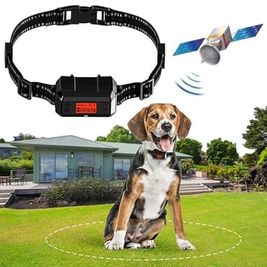 ClôTure Anti Fugue Chien Sans Fil GPS Pour Extérieur, Collier Anti Fugue Chien Sans Fil Pour Chien IPX7 Étanche, Système De Cloture éLectrique Pour Chien De La Nouvelle Puce De Signal GPS 1000m