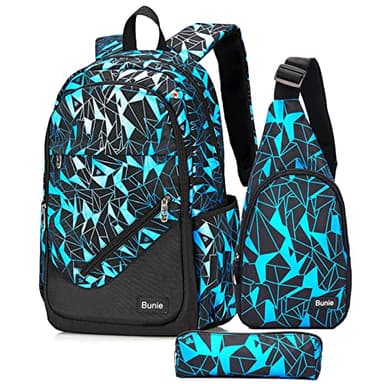 bunie Sac Scolaire Cartable Garcon Primaire Sac à Dos Enfant école Fille Cartable Garçon Collége Grand Sac de Voyage 6éme 5éme 4éme 3éme CM2 CM1 CE2 CE1 CP Sacs Scolaires Bleu