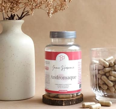 Andromaque 30 jours-SOPK Réduction naturelle de la croissance excessive des poils du visage & du corps- Complément alimentaire unique à base de plantes pour Equilibre Hormonal -90 gélules