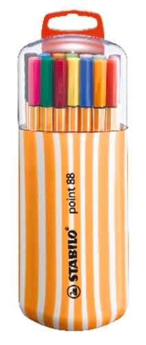 STABILO Stylo feutre pointe fine point 88 - Étui Zebrui x 20 stylos feutres - Coloris assortis