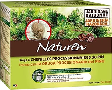 NATUREN NPROCES2 - Piège à Chenilles Processionnaires du Pin x1 - Piège Ajustable sur des Troncs de 15 à 60 cm - Sac de Camouflage - Goulotte Large facilite la Descente des chenilles dans Le piège