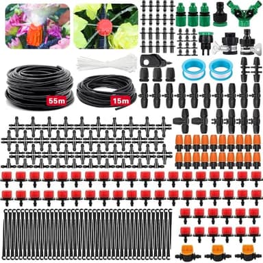 Système d'irrigation Jardin,360 Pièces Kit Arrosage Automatique,55M+15M Arrosage Automatique pour Jar,Irrigation Jardin，Convient pour le Jardin, la Pelouse, le Refroidissement