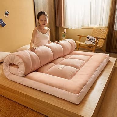 Futon Shiatsu Transportable de Voyage, Pliable pour Massage, Yoga ou Camping, Matelas Pliant Japonais Simple Et Moderne, Kaki, 90X200cm