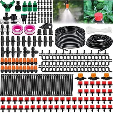 Système d'irrigation Jardin, 340Pcs Kit d'irrigation Goutte, 55m+15m Kit Arrosage Automatique,Kit d'irrigation Goutte à Goutte Système d'irrigation pour Jardin pour Jardin pelouse Serre Plantes