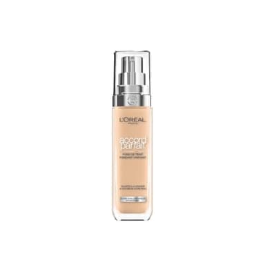 L'Oréal Paris - Fond de Teint Fluide - Hydratation 24H - Formule à l'Acide Hyaluronique - Tous les Types de Peaux - Accord Parfait - Teinte : Beige Crème (3.N) - 30 ml