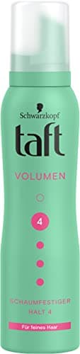 Taft Mousse coiffante volume pour cheveux fins, niveau de tenue 4 (150 ml), mousse capillaire pour un volume et une tenue forte, coiffure avec une tenue longue durée de 24 heures