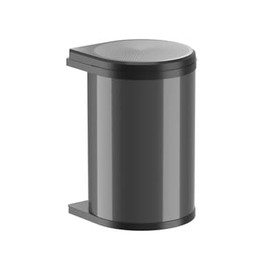 Collecteur de déchets Hailo 3520071 | Swing Mono 20 litres | Poubelle encastrable avec fonction pivotante | Gris foncé-noir | Pour armoires de cuisine à partir de 40 cm | Solution de déchets