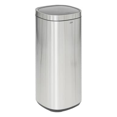 5 five simply smart 5five - Poubelle Push Inox Gris 50L Ouverture par Pression Manuelle Maintien Couvercle 90° Système Fixation du Sac Pratique Nettoyage Facile