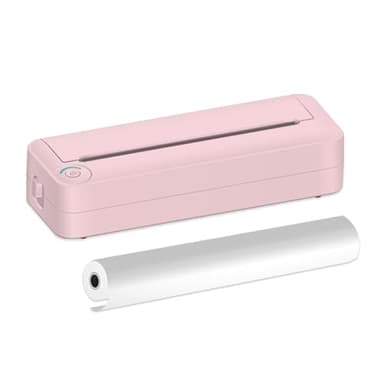 Tomvorks Imprimante Photo Portable A4 Thermique BT Connect, Taille Compacte pour L'école de Voyage D'affaires, Modifier et Imprimer avec L'application Mobile, Mode D'image en Noir et (Rose)