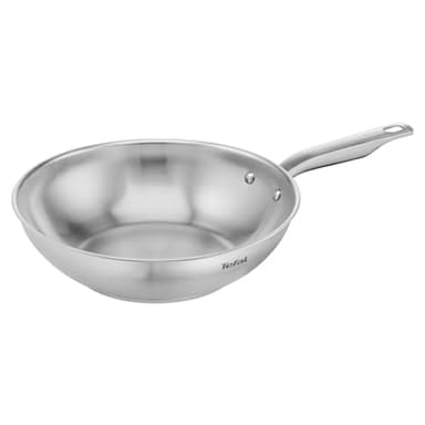 Tefal Virtuoso Poêle Wok 28 cm, Garantie 10 ans, Induction, Acier inoxydable de qualité premium, Surface non revêtue, Saisie parfaite, Compatible four et lave-vaisselle E4921925