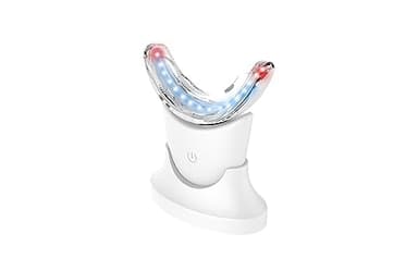 Floverkity Kit de Blanchiment Dentaire Professionnel Kit Blanchiment Dentaire Maison avec Lumière LED 24 Bleue & 8 Rouge 4 GelsSûr,Sans Douleur Élimine les Taches de Café/Thé/Vin