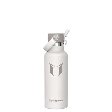 Super Sparrow Gourde Isotherme 500ml - Bouteille Isotherme avec Paille - sans BPA - Gourdes Enfant INOX Bouche Standard pour Sport, Voyages, L'école, Bureau, Maison