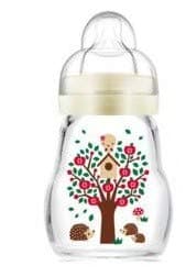MAM Biberon Feel Good, en verre, avec tétine, taille 1, 0+ mois, 170 ml, neutre