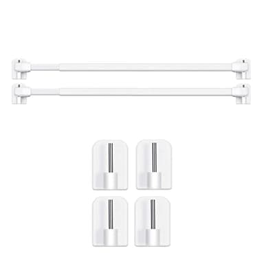 BANJILI-2 Pièce Barres de Vitrage Extensible Tringle Rideau Sans Percage Réglable Tringle a Rideau pour Fenetre Pvc pour de Tringle à Rideau Adhésive (2PCS-40-70CM)