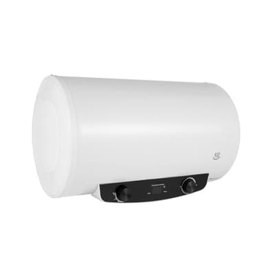 Chauffe-eau électrique horizontal, plat 50 litres, fonctionnement numérique, sous évier, cuisine, salle de bain, buanderie, salon, automatique, blanc, 2000W