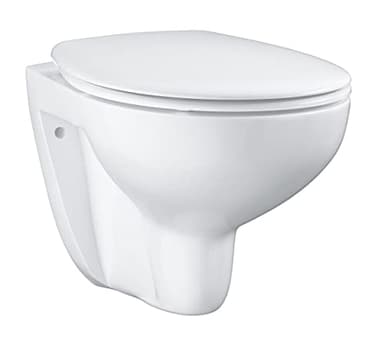 GROHE cuvette et abattant WC suspendu Bau ceramic, sans bride, volume de chasse 3/6 L, porcelaine vitrifiée, finition blanc alpin, 39351000 (Import Allemagne)