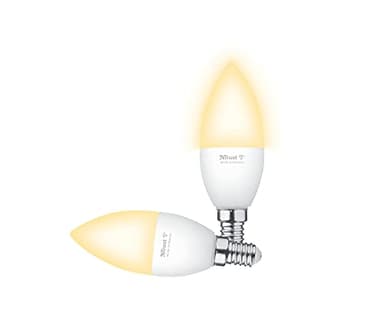 Trust WIFI E14 Ampoule Connectée, Compatible avec Alexa et Google Home, Ampoule LED Dimmable E14, Sans Hub, 2.4GHz Lampe LED, Ampoule WiFi, Lumière Blanche Chaude à Froide – Lot de 2