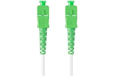 Lanberg Câble Fibre Optique 2,5 M Mono SC/APC-SC/APC Simplex G657A2 LSZH Blanc pour Réseau - commutateur, routeur, serveur