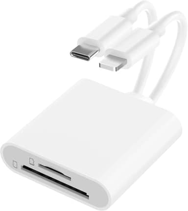Lecteur de carte SD 2 en 1 pour iPhone et iPad, adaptateur SD-CARD pour iPhone 16 15 14