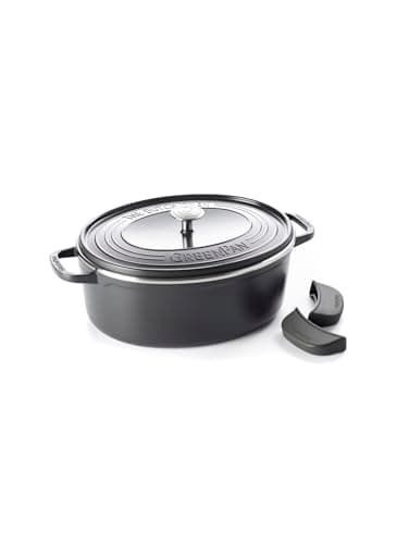 GreenPan Featherweights Casserole Ovale Antiadhésive 25cm/6.2 Litres sans PFAS, Gris