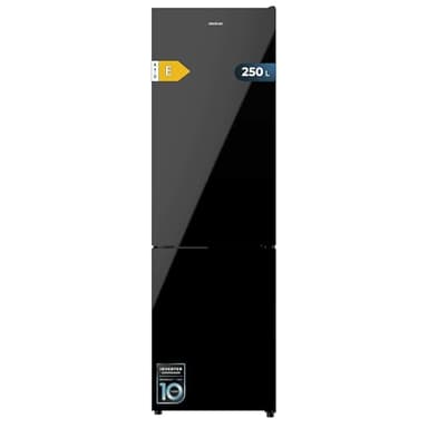 Cecotec Réfrigérateur combiné Bolero CoolMarket Combi 250 Black Glass E. Réfrigérateur noir, 250L, Total No Frost, classe E, Multi Air Flow, Fast Cooling, Humidity Box et alarmes.