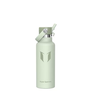 Super Sparrow Gourde Isotherme 500ml - Bouteille Isotherme avec Paille - sans BPA - Gourdes Enfant INOX Bouche Standard pour Sport, Voyages, L'école, Bureau, Maison
