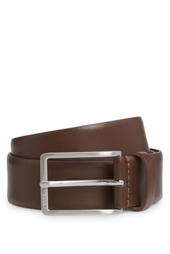 BOSS Hommes Erman-L Sz35 Ceinture en cuir italien avec boucle à logo gravé