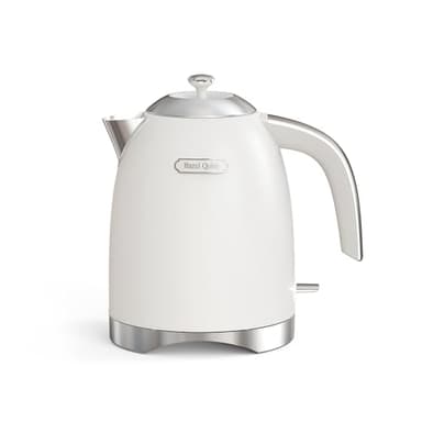 Hazel Quinn Bouilloire Electrique Acier Inoxydable Sans Plastique, Bouillir Rapidement, Bouilloire Design Sans Bpa, Sans Fil, Avec Arrêt Automatique, 1,7 Litre 2200 Watts, Blanc Perle