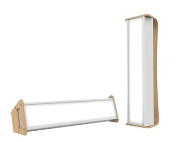 DAYVIA Lampe de Luminothérapie LED MOBILLY, Simulation de la Lumière du Jour, Design Moderne, Matériaux Bambou et Aluminium, 9x34x9cm Blanc, Agréement CE Médical et Fabrication Française