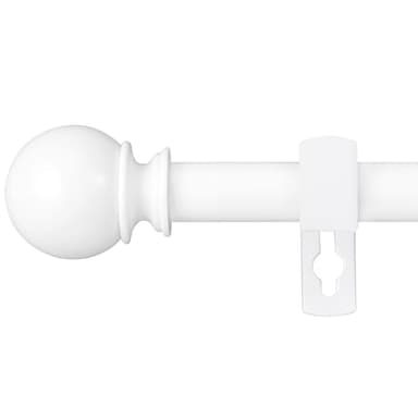 Tringle à Rideaux Blanc de 67-187cm, Tringle à Rideaux Extensible avec Embouts Ronds et Supports pour Fenêtre de Chambre, Salon