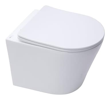 Swiss Aqua Technologies | WC Suspendu Infinitio Sans Bride | Fixations Invisibles et Abattant Frein de Chute Infinitiorimless | Céramique Blanche