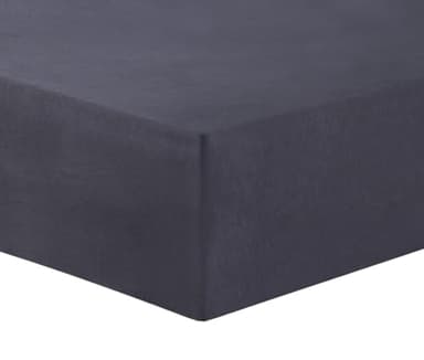 VISION - Drap Housse Flanelle Anthracite - 180 x 200 cm avec Bonnet Large de 30cm pour lit 2 Personnes - 100% Coton Flanelle : Doux et Chaud - Oekotex