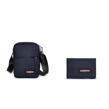EASTPAK THE ONE Sac Bandoulière, 27 L - Navy Blue (Bleu) & CREW SINGLE Portefeuille, 27 L - Ultra Marine (Bleu)
