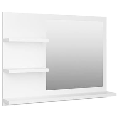 vidaXL Miroir de Salle de Bain, Miroir de Maquillage, Miroir de Courtoisie, Décoration Toilette Maison Intérieur, Blanc Bois d’Ingénierie
