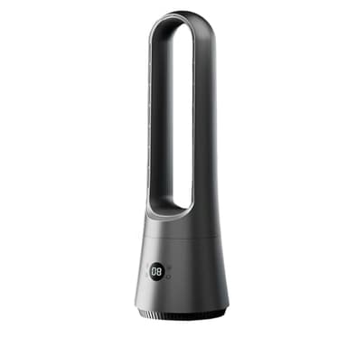 JOPWUE Ventilateur Colonne Sans Pale,Ventilateur Tour Silencieux,Hauteur 63cm avec 8 Vitesses,Oscillant à 90° avec Télécommande,Ventilateur Sans Lame Rafraichisseur d'Air pour Salon et Chambre (Noir)