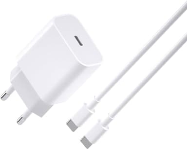 PH26Ⓡ Chargeur Rapide 20W + câble USB-C Compatible pour avec Xiaomi Redmi Note 14 4G (Pack Chargeur + Cable 2M)