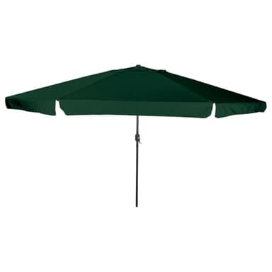 Grand parasol de jardin, vert, 395 x 395 x 245 cm, protection UV, en polyester, structure en acier stable, pour extérieur, terrasse, patio, balcon, avec mécanisme à manivelle, résistant au vent