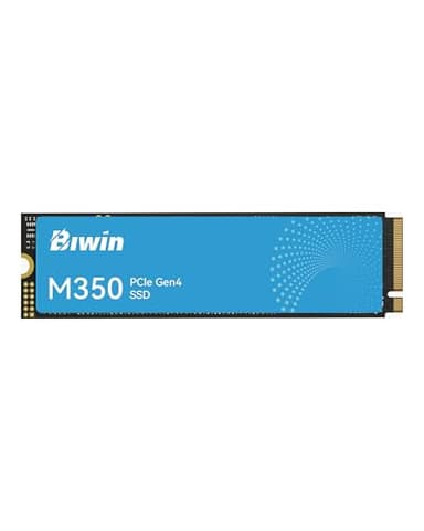 Biwin Disque SSD M350, PCIe 4.0 NVMe M.2, jusqu'à 6 000 Mo/s, Gestion Thermique graphène et HMB, Interface PCIe Gen4x4, Compatible avec Ordinateurs de Bureau, Mini PC PS5 (2to)
