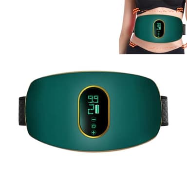 HASAIKA® Masseur abdominal électrique sans fil, Ceinture De Massage du Ventre, Massage par vibrations à deux niveaux, idéal pour la maison, le bureau et les voyages (vert)