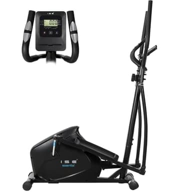 ISE Velo Elliptique d'Appartement Sport Maison, Vélo Elliptique Magnétique 8 Niveaux Résistance, Velo Elliptique Ergonomie Crosstrainer avec Impulsion, Poids d’Inertie 8KG, Vélos Elliptiques Ecran LCD