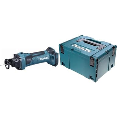 Affleureuse plaque de plâtre 18 V Li-Ion Ø 6,35 mm (Machine seule) - MAKITA DCO180Z & Coffret empilable robuste Makpac Taille 3 - MAKITA 821551-8