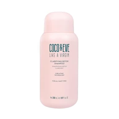 Shampooing détoxifiant clarifiant Coco and Eve. Éliminez les résidus d'eau calcaire et de produits. Contient du vinaigre de cidre d'hibiscus pour détoxifier le cuir chevelu. (280 ml)