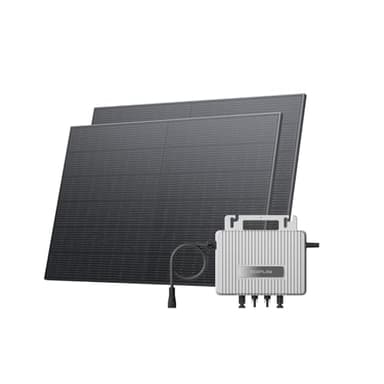 Kit solaire pour balcon EcoFlow STREAM, Micro-onduleur avec une puissance de sortie jusqu'à 800 W relié au réseau, panneaux solaires 400 W*2, Wi-Fi et APP, idéal pour balcons, jardins, toits et murs