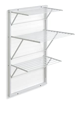 Arredamenti Italia Étendoir à Linge Mural Karim, Bois – Fermable – 16 m – Finition Blanche AR-It Le cœur du Bois