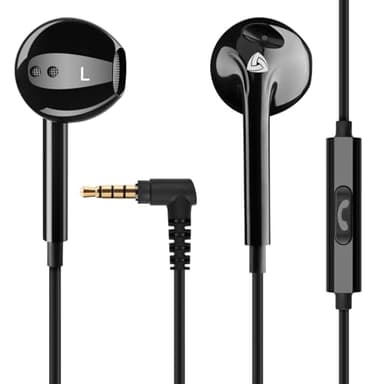 LUDOS Zenith Écouteurs, Garantie 2 Ans, Écouteur Intra-Auriculaires Filaires, Casque avec Microphone, Compatible avec Tablettes et Ordinateurs Portables Samsung, Huawei, iPhone, MP3 Players - Noir