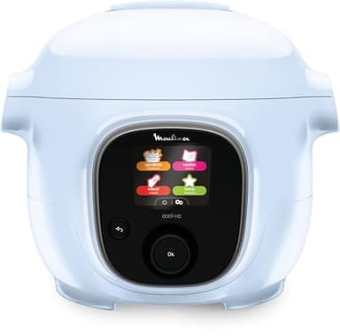 Moulinex Cookeo Mini Multicuiseur intelligent haute pression, 3 L, 2 personnes, 150 recettes intégrées, Cuisson sans surveillance, Guide pas à pas, Compact, Application Moulinex CE880410
