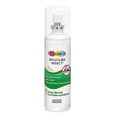 PEDIAKID - Bouclier Insect'- Spray Répulsif aux Huiles Essentielles - Contre les moustiques, tiques et guêpes - Dès 3 mois - 100ml