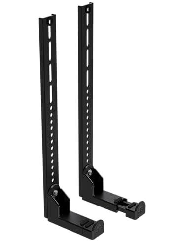 Meliconi Support de Barre de Son TV Universel pour Support Mural, Hauteur réglable, 10 kg, fabriqué en Italie, Passe-câble, Protection Anti-Vibration, Noir