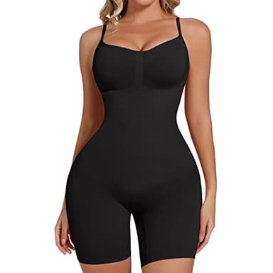 Joyshaper Body Sculptant Femme Gaine Amincissante Ventre Plat Gainant Minceur Bodysuit Body Gaina Push Up avec Cretelles Réglables Shapewear, Noir, L