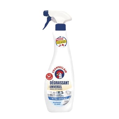 Chanteclair - Spray Dégraissant Bicarbonate, Idéaux sur Tout, Efficaces Partout, Fonctionne Tête en Bas - 600 ml